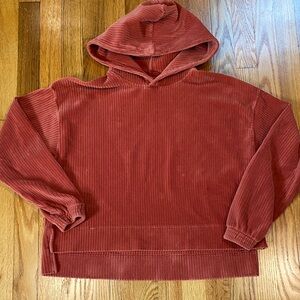 Aerie Orange Velour Hoodie